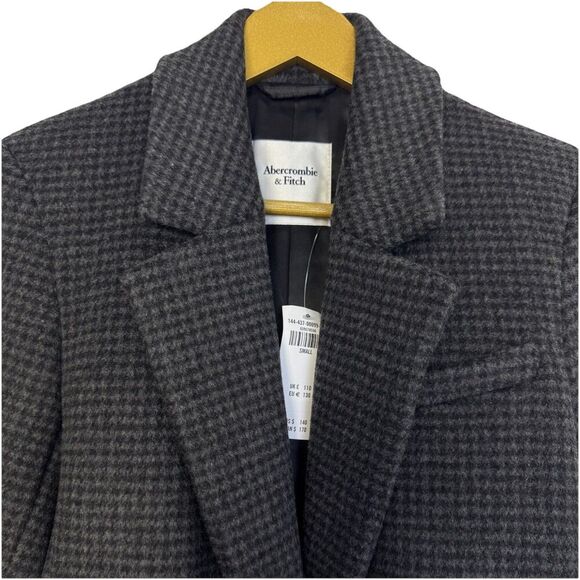 Abercrombie Fitch Womens XS Houndstooth Wool Blazer Coat Jacket Preppy Career - Picture 6 of 11